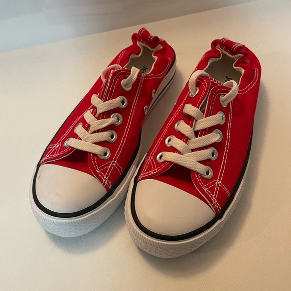 New Jenn Ardor Red and White Canvas Sneakers like converse size 6.5 - Picture 3 of 8
